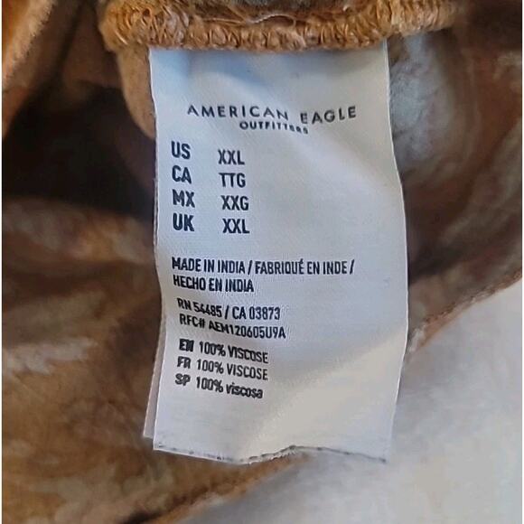 American Eagle Boho Bell Sleeve Floral Tie-Front Blouse XXL – 70s Festival Top - Picture 7 of 10